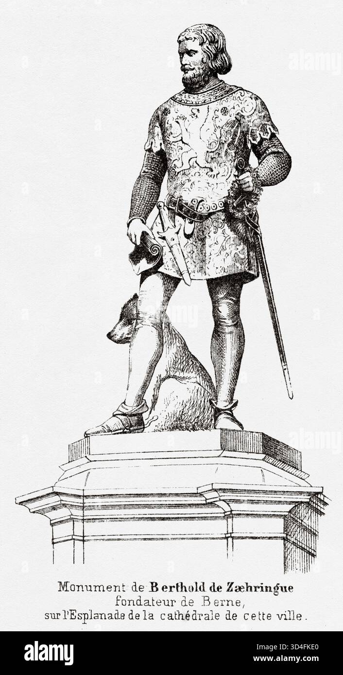 Statue of Berthold V (1160-1218) duke of Zahringen, founder of Bern ...