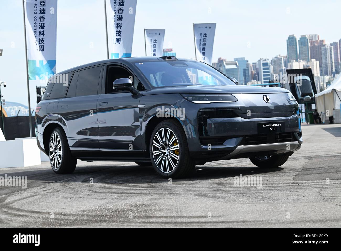 BYD electric vehicle (Denza N9), a Chinese carmaker brand, driving at ...