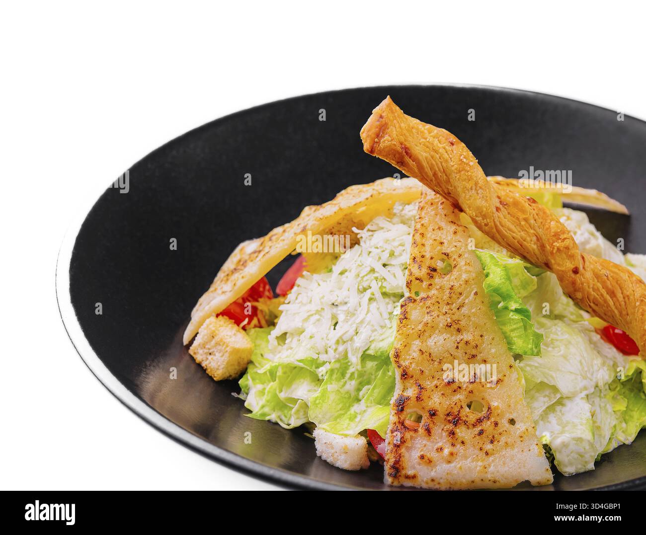 Food, Fresh caesar salad with parmesan cheese Stock Photo