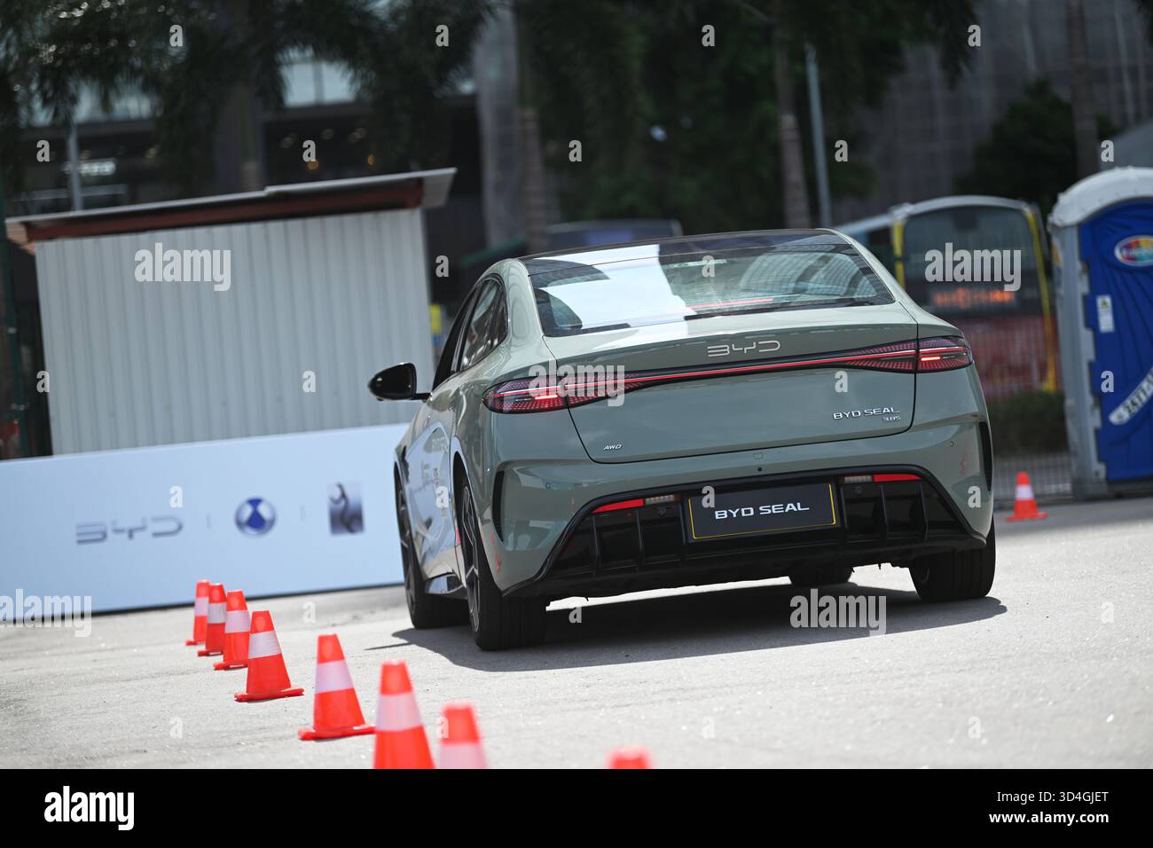 BYD electric vehicle (Seal), a Chinese carmaker brand, driving at the ...