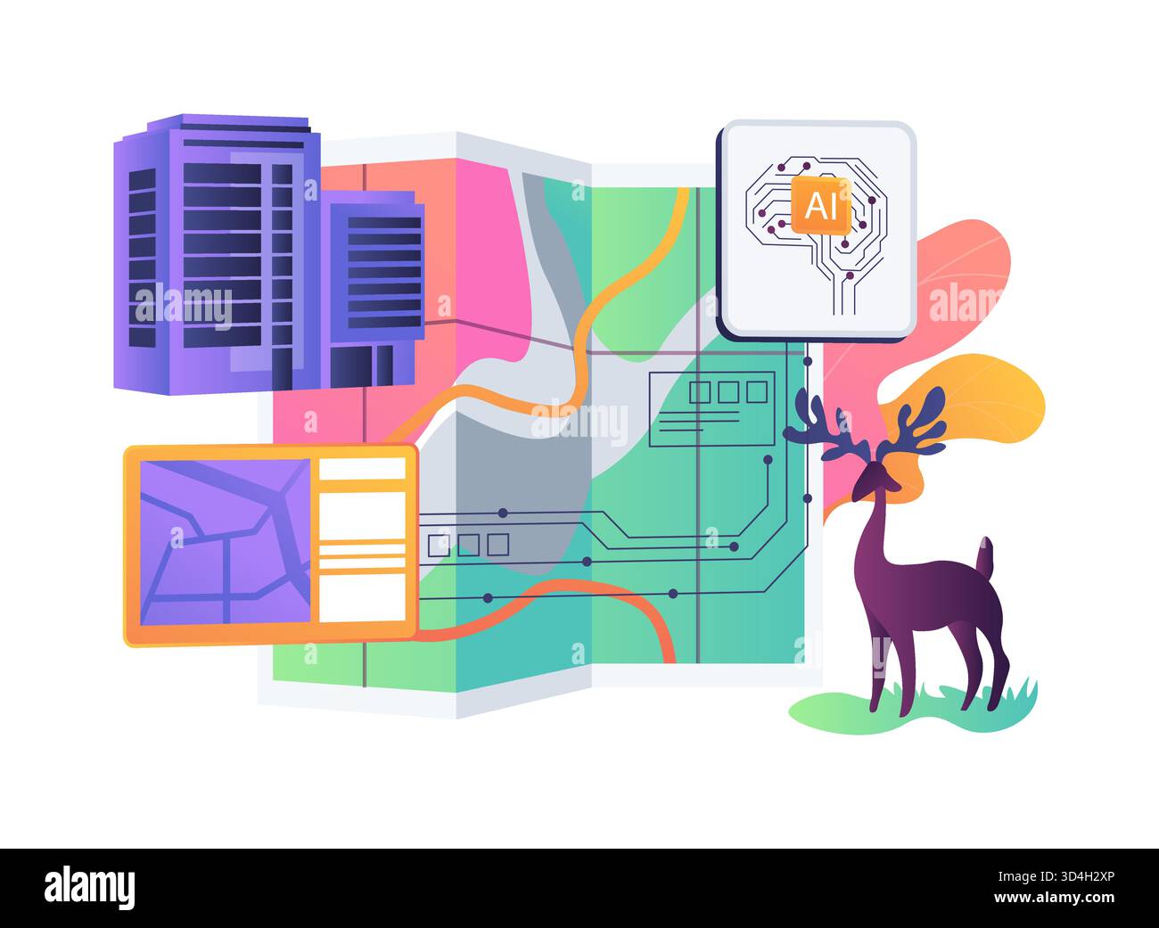 AI-Powered Habitat Fragmentation Analysis abstract concept vector ...