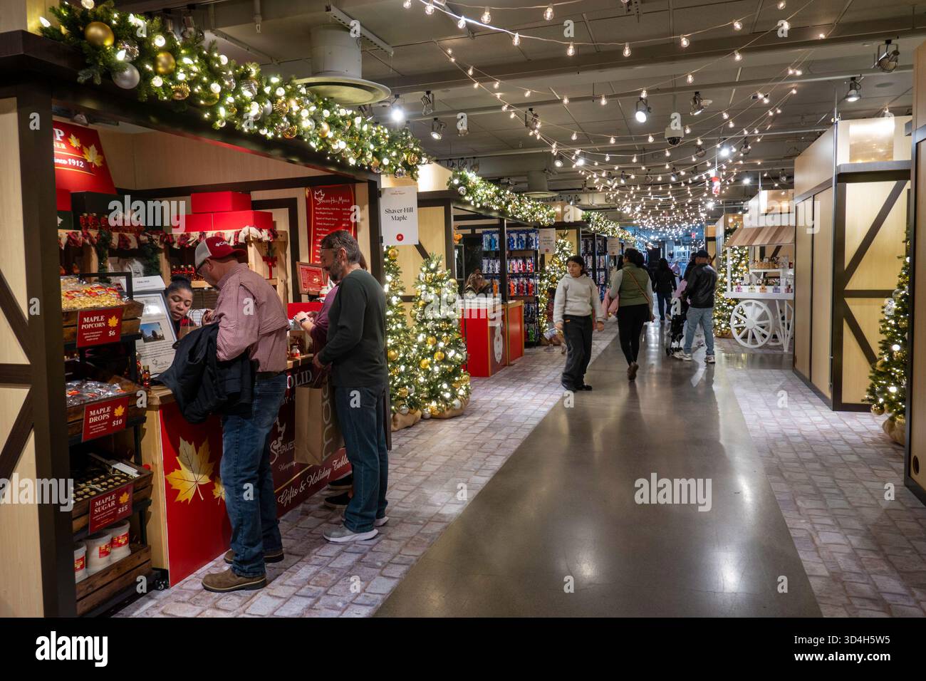 Macy's holiday decorations are always a popular tourist stop in Herald Square, New York City, USA  2025 Stock Photo