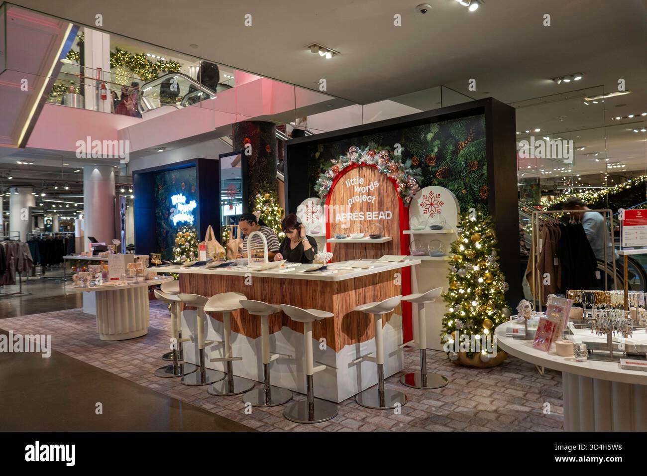 Macy's holiday decorations are always a popular tourist stop in Herald Square, New York City, USA  2025 Stock Photo