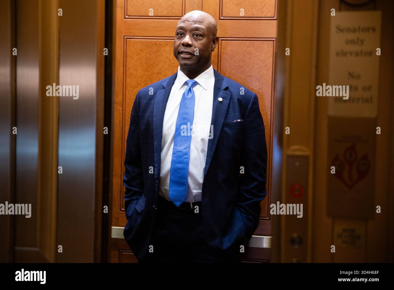 Tim Scott Rsc Sen. Tim Scott (R-S.C.) is seen in an elevator at the U.S. Capitol on ...