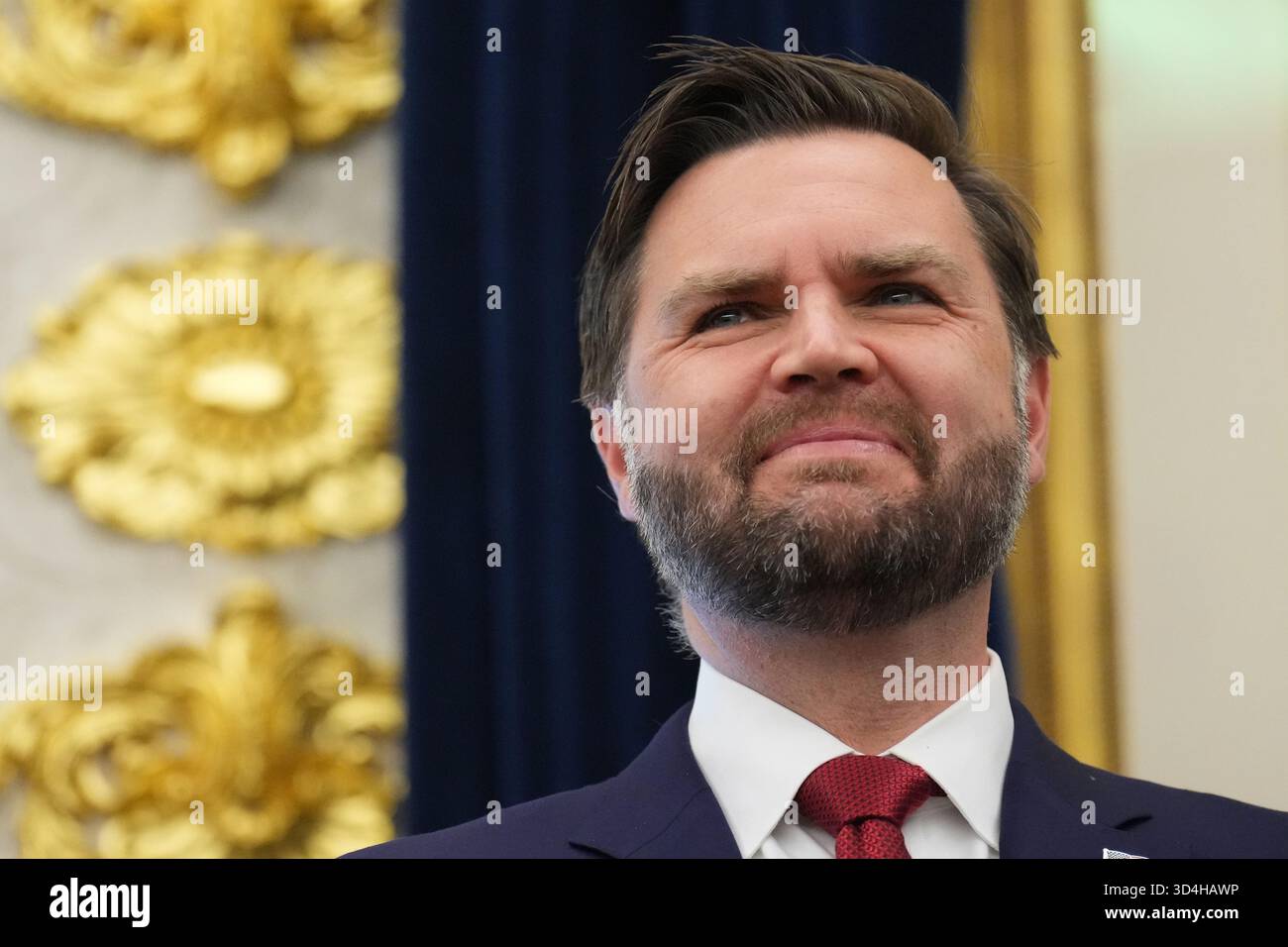 Vice President JD Vance listens as President Donald Trump speaks to ...
