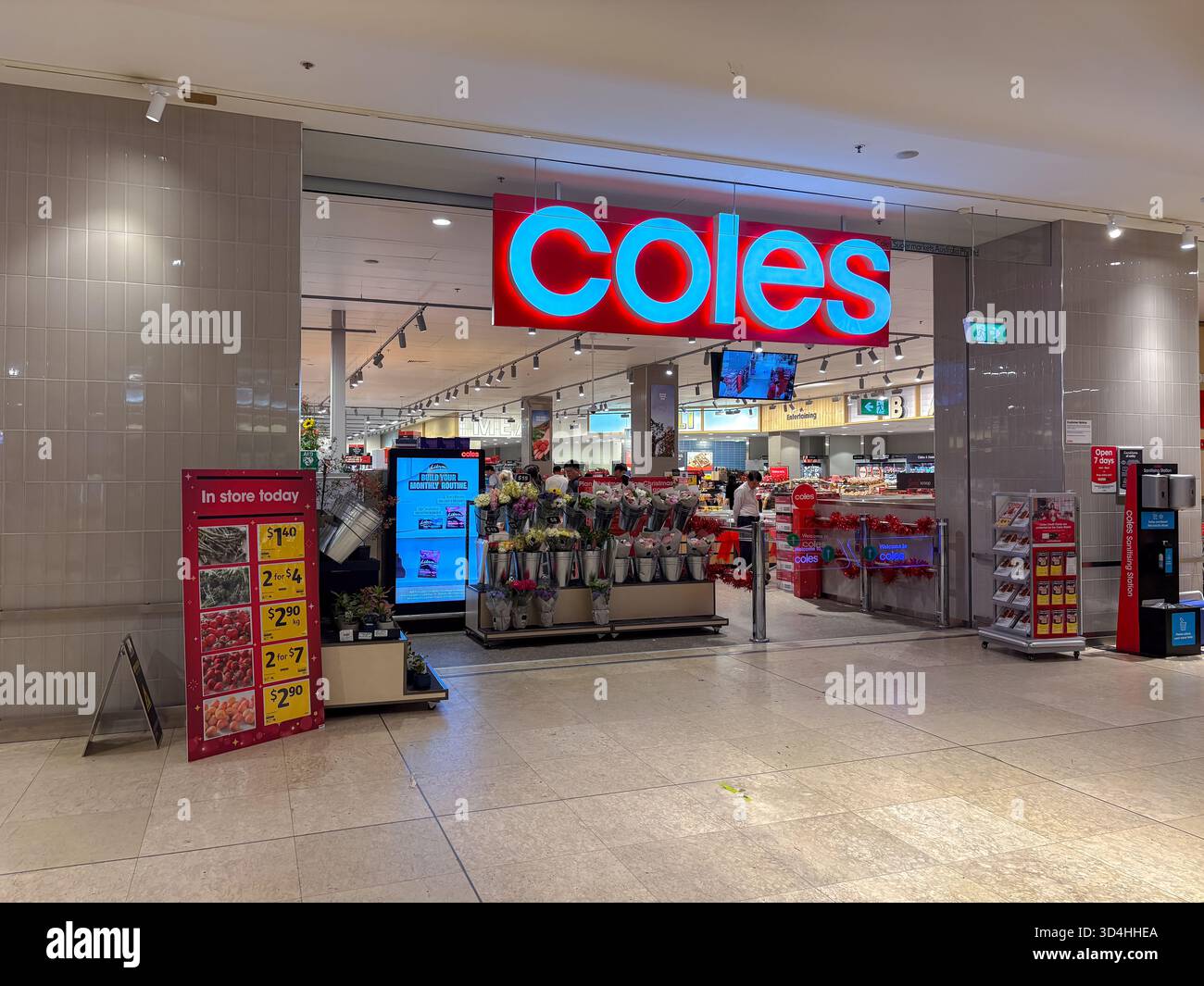 Coles Supermarket Entrance To A Modern Grocery Store With A Prominent coles-supermarket-entrance-to-a-modern-grocery-store-with-a-prominent