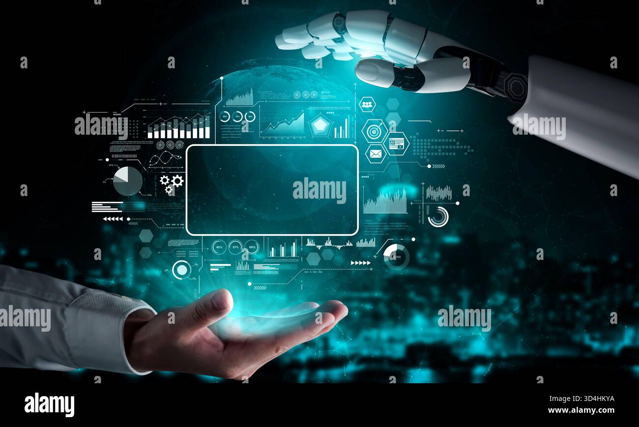 AI powers data analytics with predictive insights, smart dashboards, and real-time modeling for strategic decision-making. Artificial intelligence Stock Photo