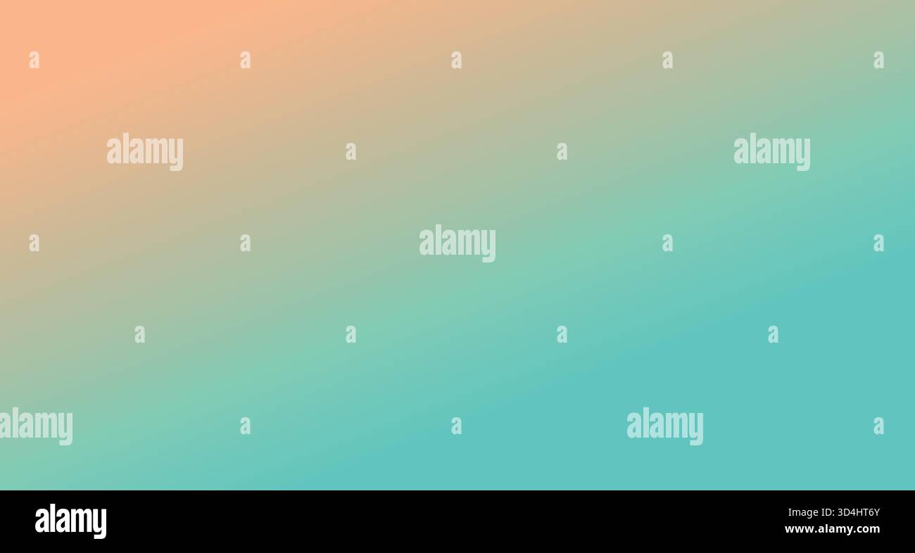 Abstract gradient background with teal and orange colors. Soft gradation texture with blue and orange pastel colors Stock Vector