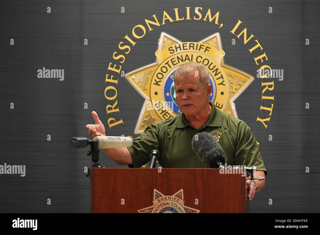 FILE - Kootenai County Sheriff Bob Norris speaks during a news ...