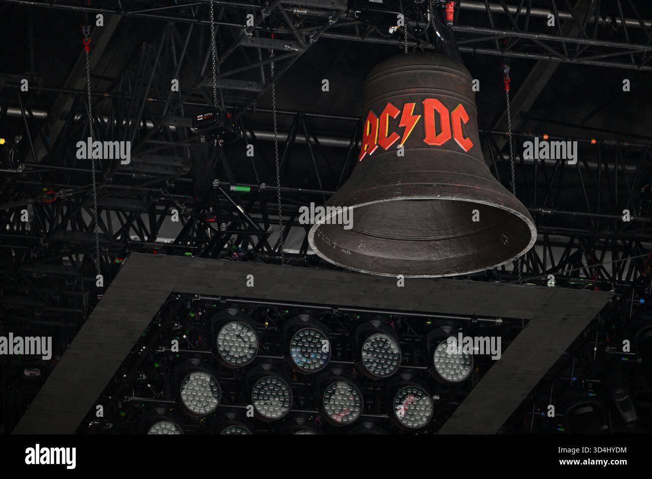 A general view of staging ahead of a concert by Australian rock band AC ...