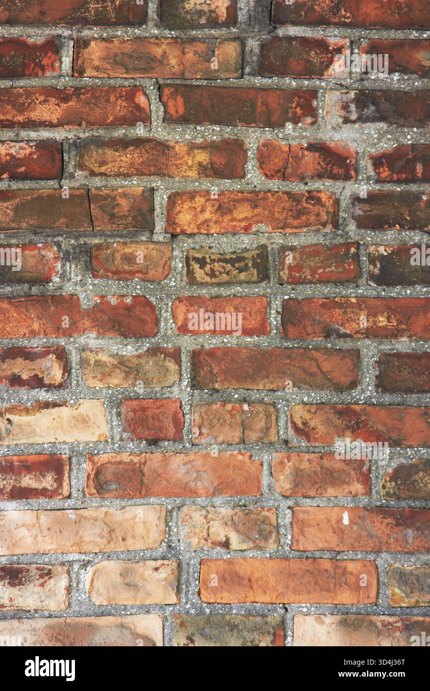 Old wall made from red bricks texture Stock Photo