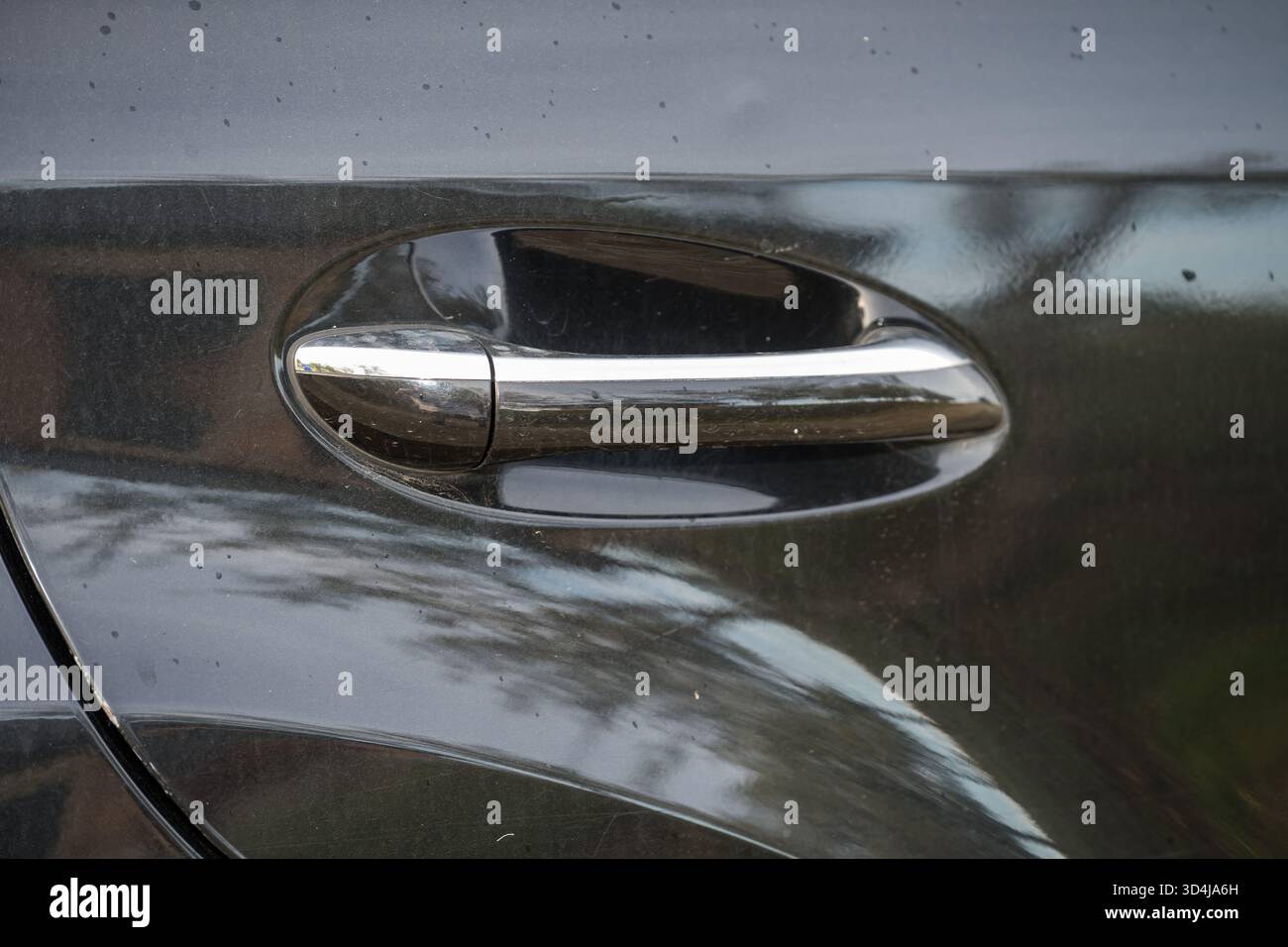 Gray Car Door Handle Keyless Entry Stock Photo