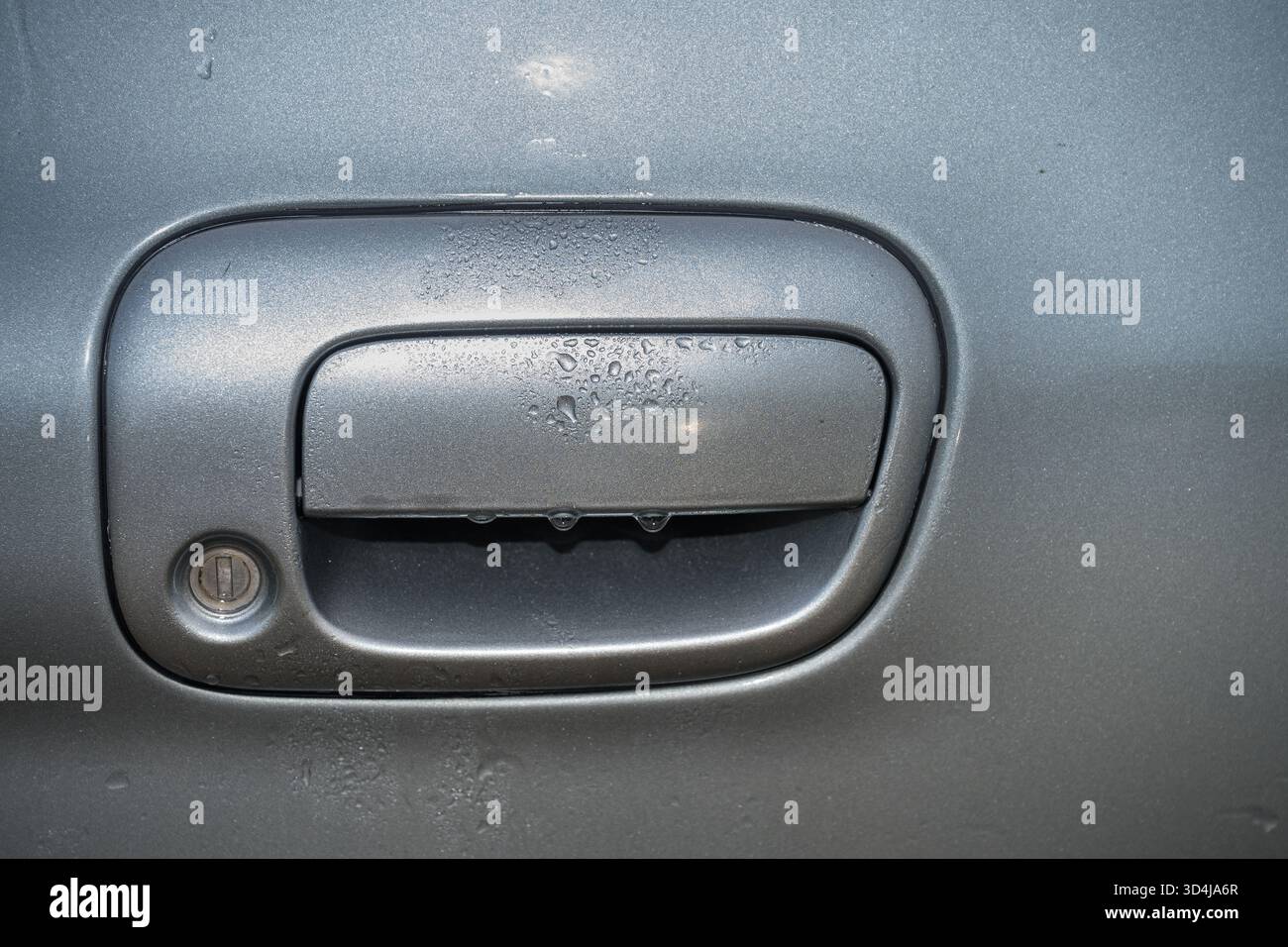 Gray Car Door Handle Keyless Entry Stock Photo