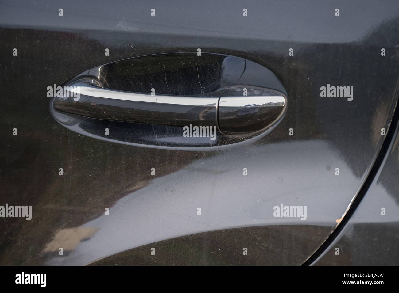 Gray Car Door Handle Keyless Entry Stock Photo