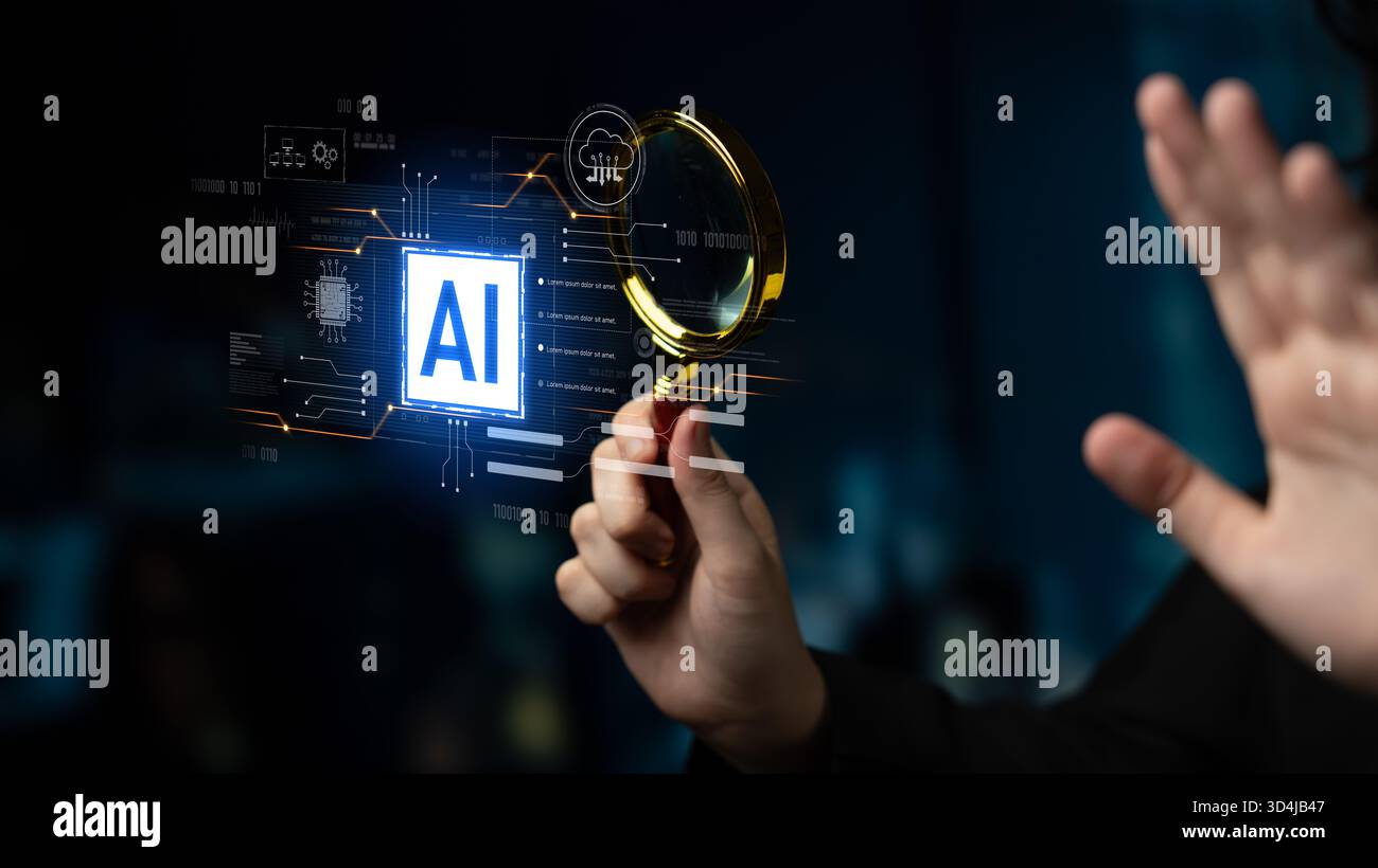 Core Technology Platform AI core technology presented with digital circuit connections ...