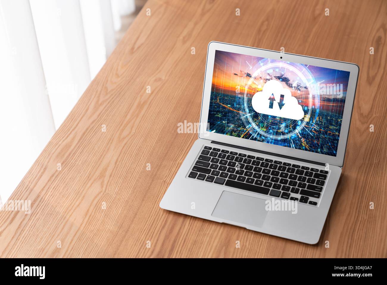 Cloud computing software for modish remote work and personal data storage Stock Photo