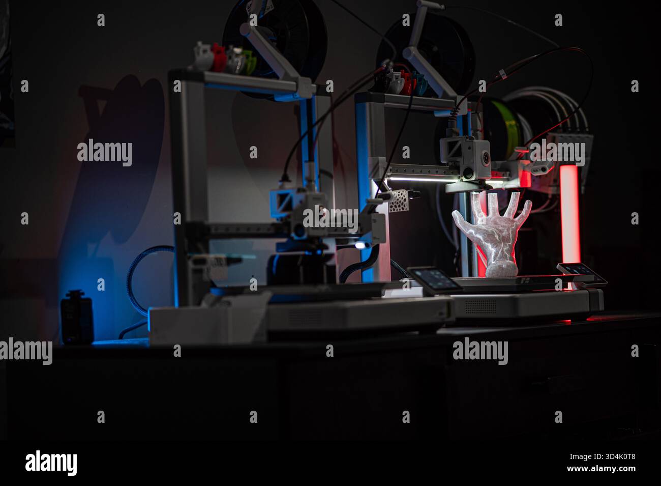 3D Printer Creating Prototype Model. Stock Photo