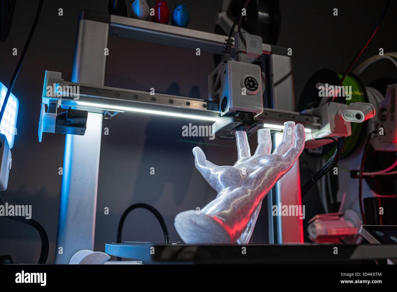 3D Printer Creating Prototype Model. Stock Photo
