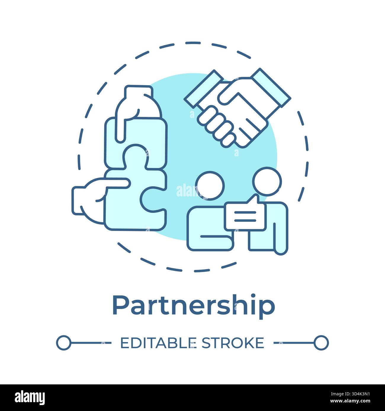 Partnership soft blue concept icon Stock Vector