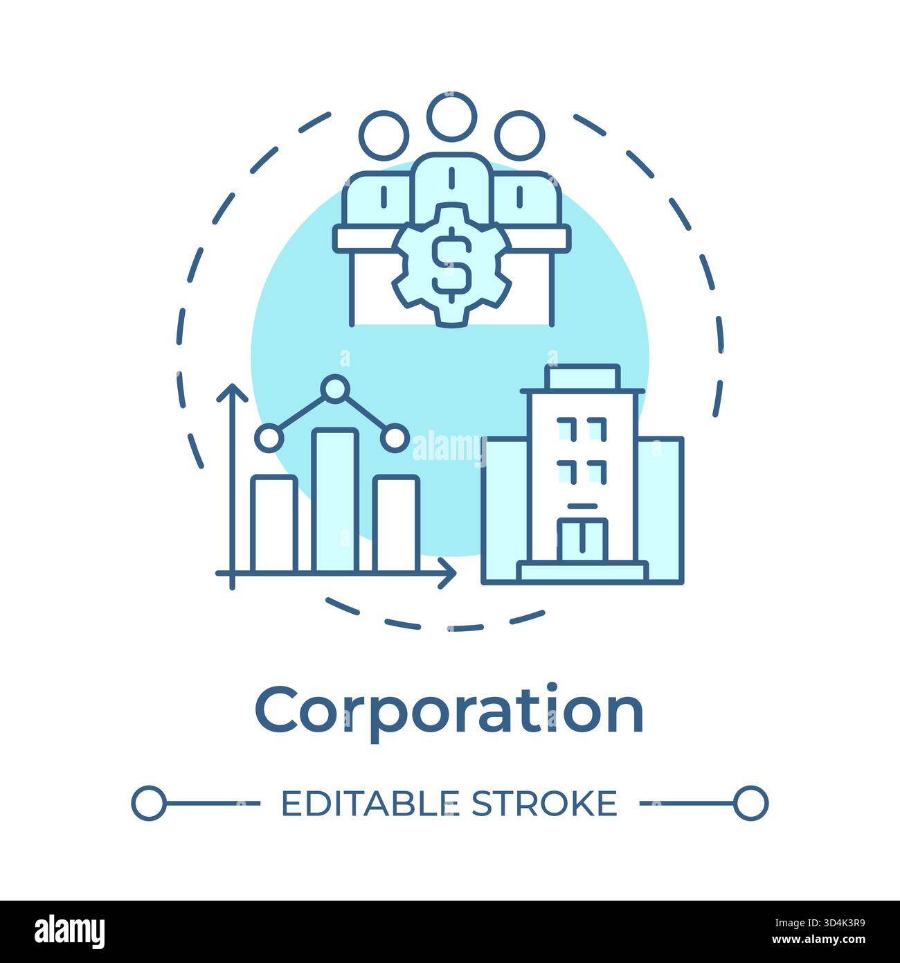Corporation soft blue concept icon Stock Vector