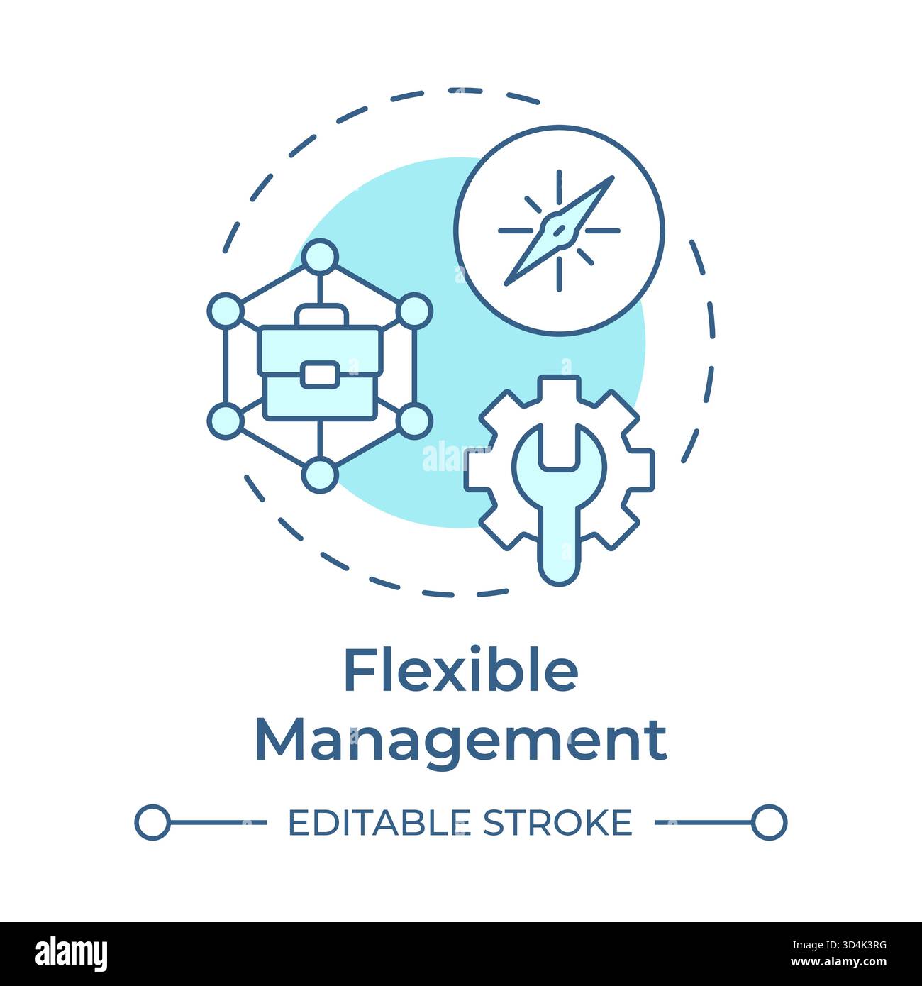 Flexible management soft blue concept icon Stock Vector
