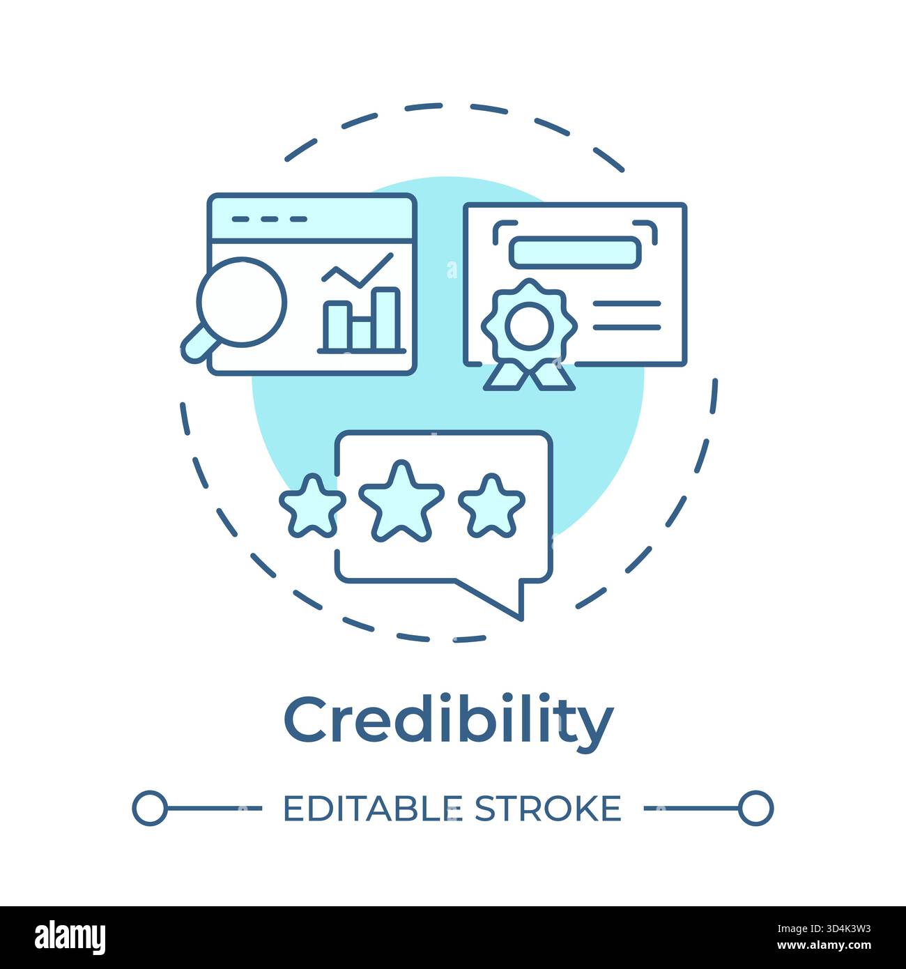 Credibility soft blue concept icon Stock Vector