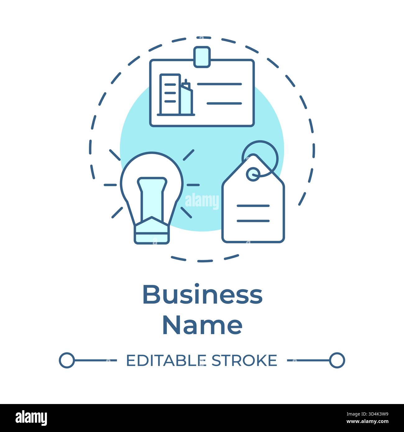 Business name soft blue concept icon Stock Vector