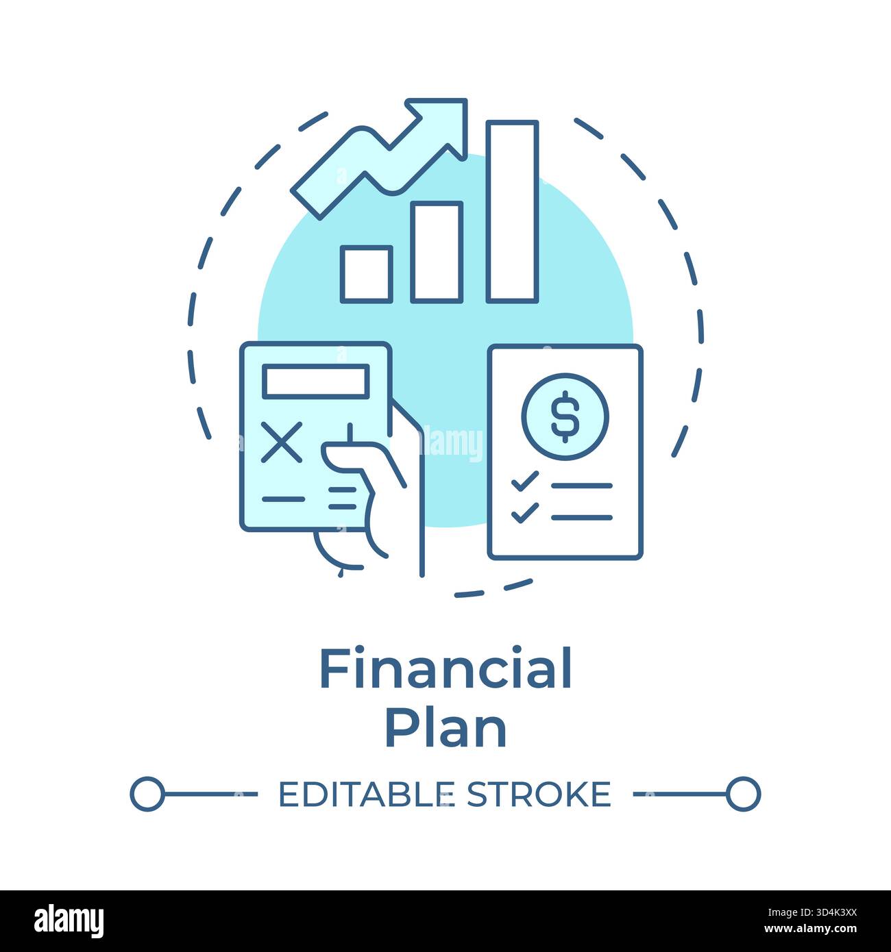 Financial plan soft blue concept icon Stock Vector Image & Art - Alamy