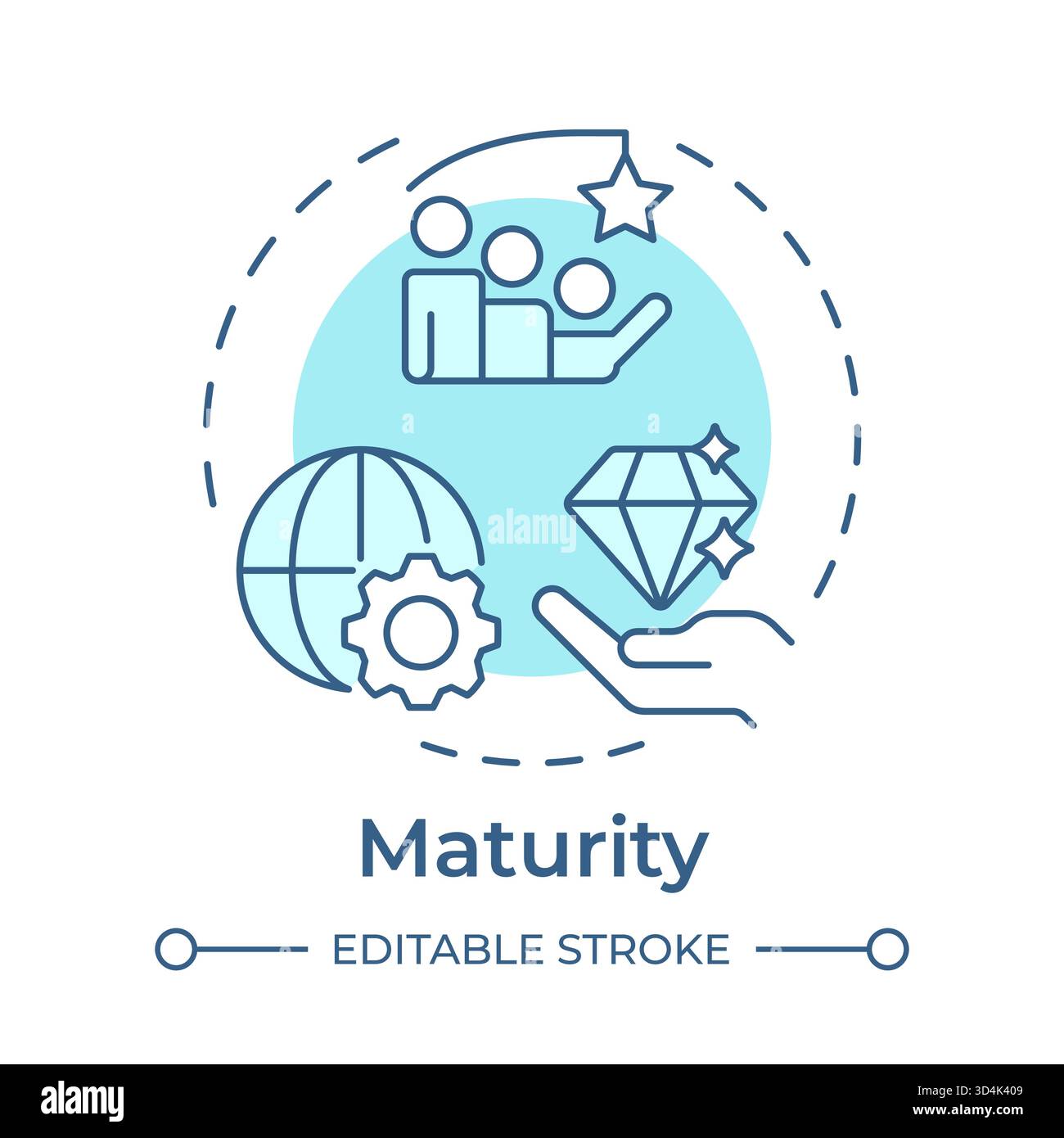 Maturity soft blue concept icon Stock Vector