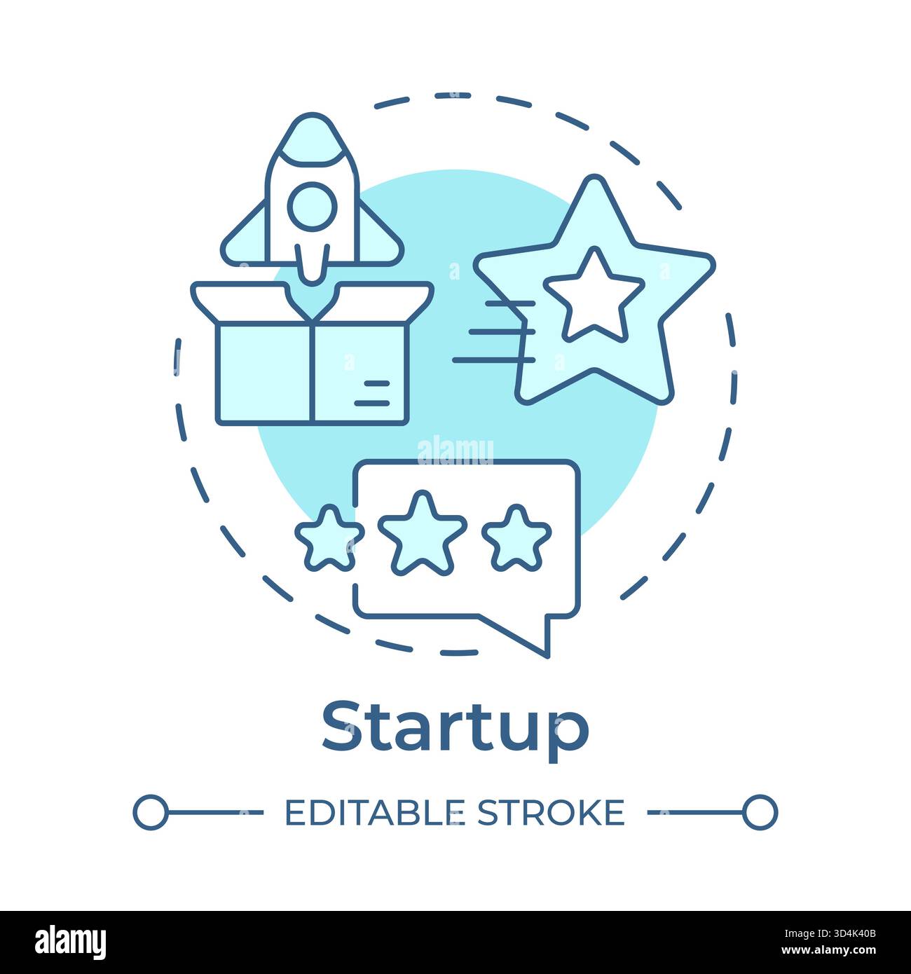Startup soft blue concept icon Stock Vector