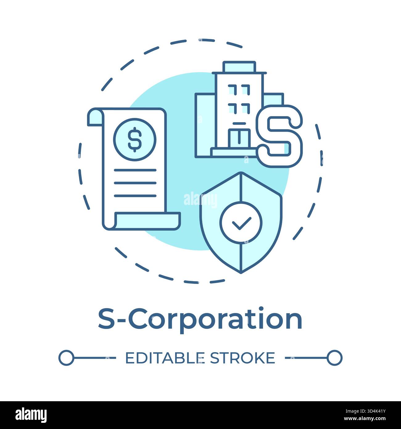 S corporation soft blue concept icon Stock Vector