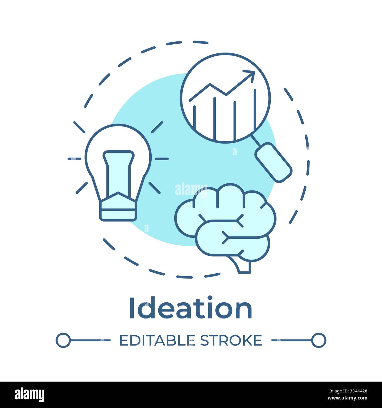 Ideation soft blue concept icon Stock Vector