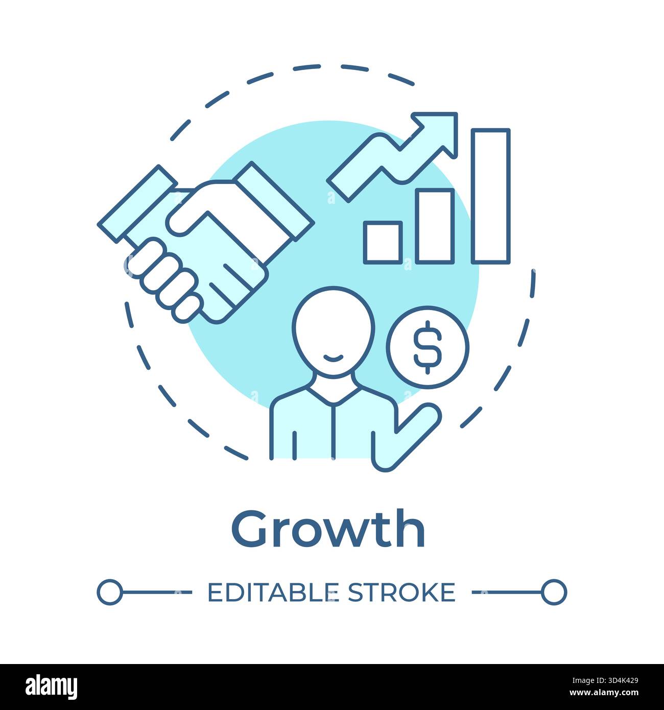 Growth soft blue concept icon Stock Vector