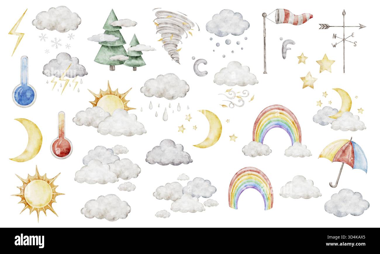 Cute sun rainbow moon rain hi-res stock photography and images - Alamy