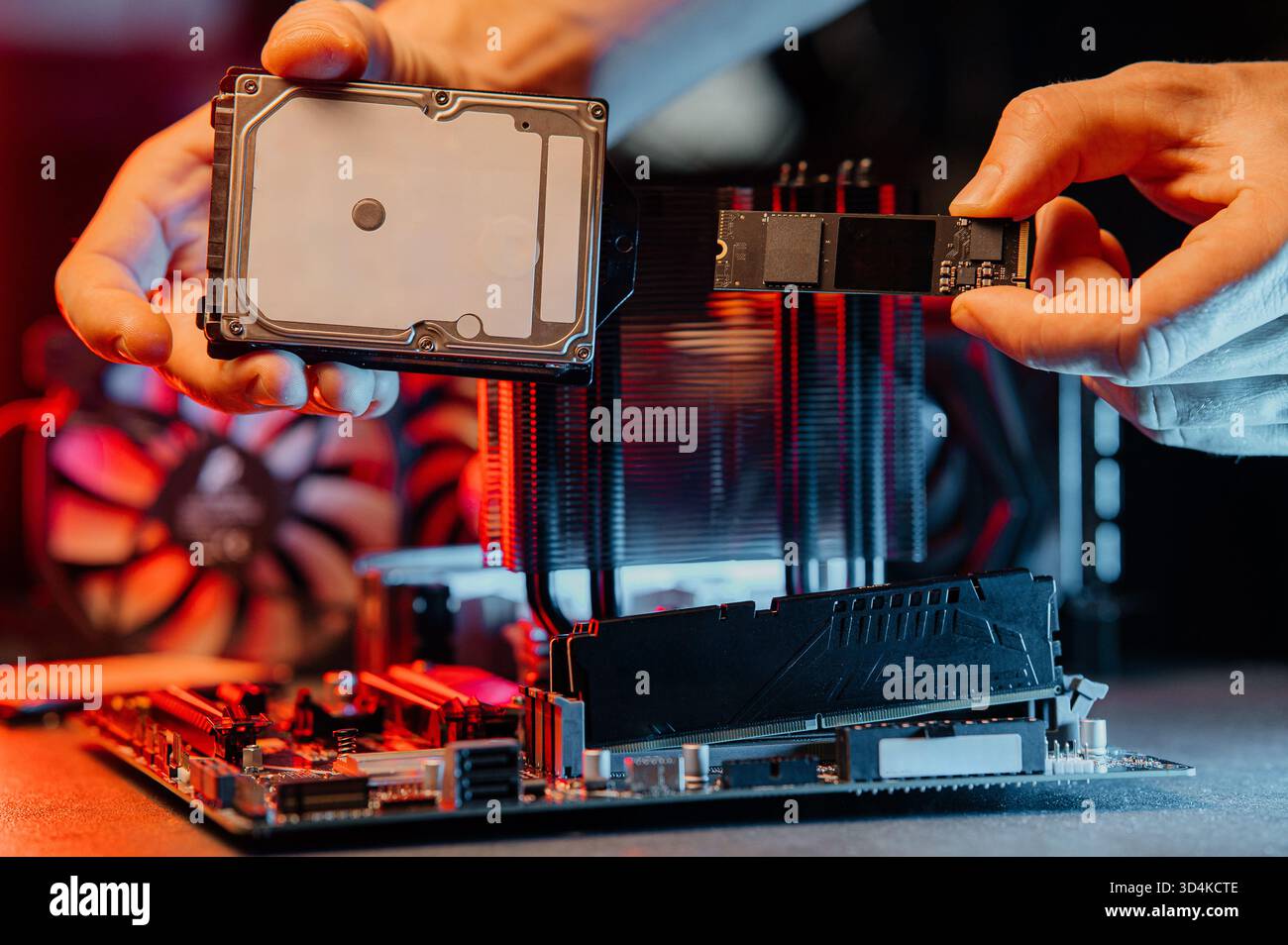 Different types of SSD disk driveClassic SSD and SSD m2 Stock Photo