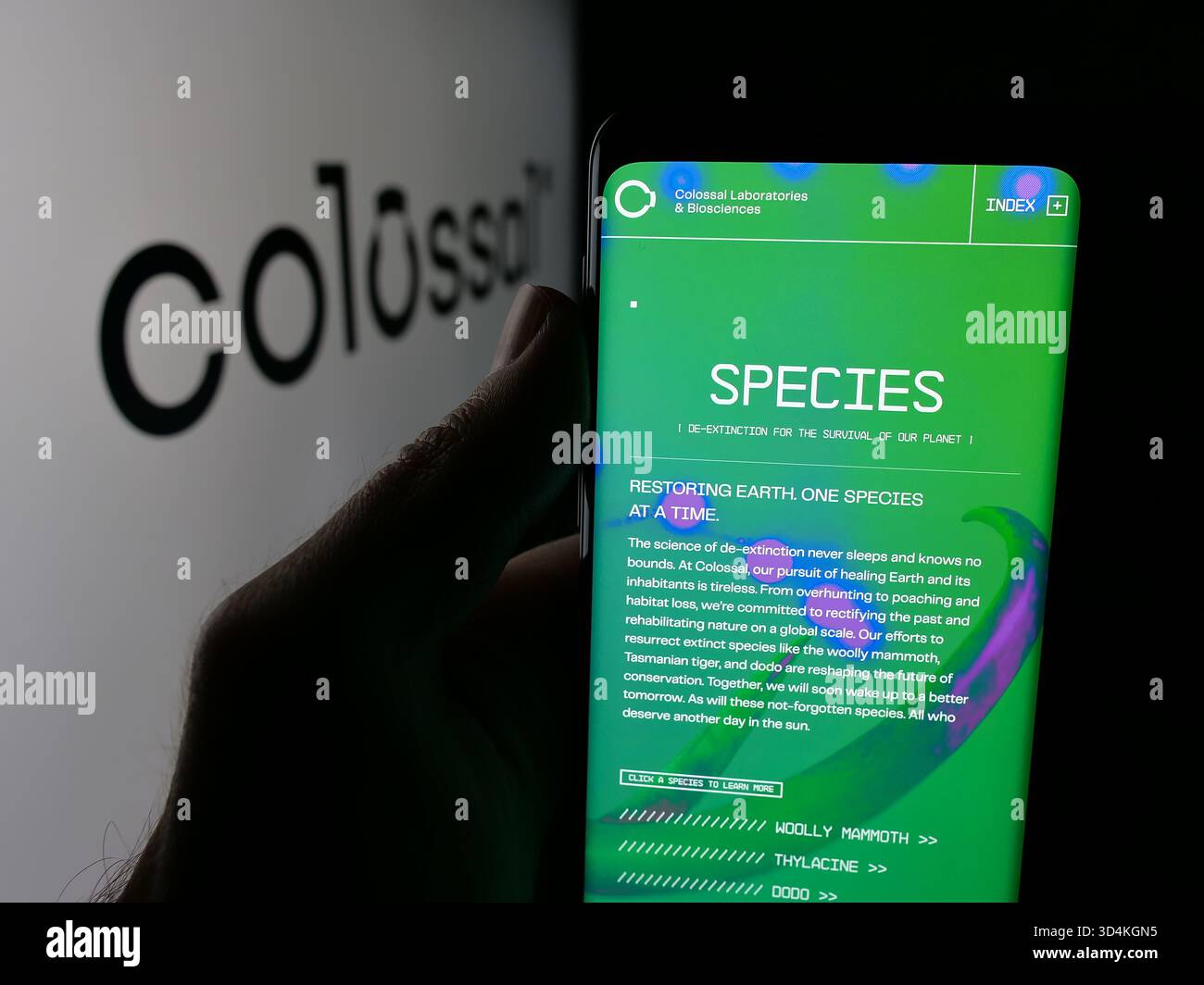 In this photo illustration, a smartphone with the web page of de ...