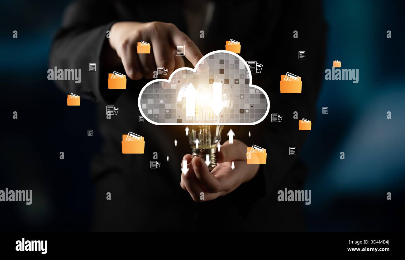 Cloud computing enables digital growth with secure data storage, scalable infrastructure, and strategic cloud-based business solutions. Latch Stock Photo