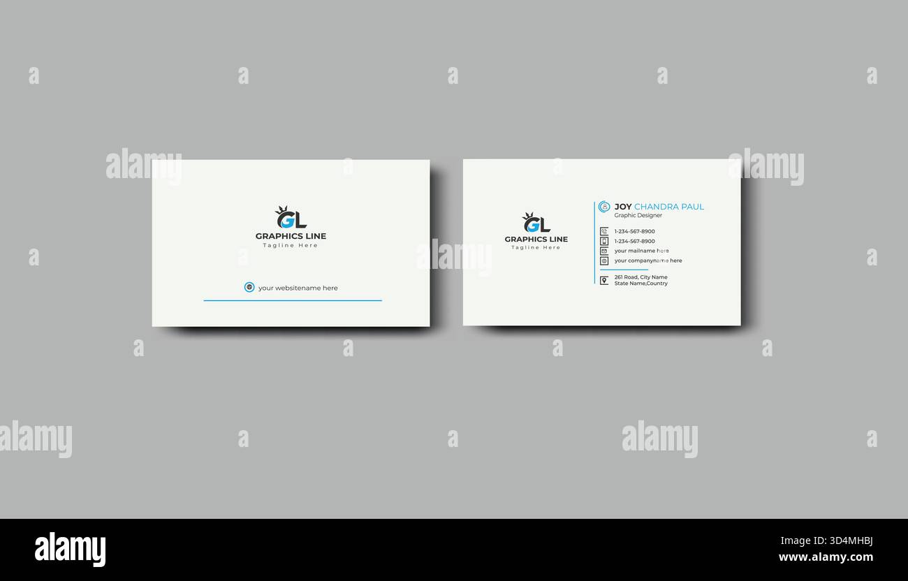 Corporate business card. Business card design template, Clean professional business card template, visiting card, business card template. Stock Vector