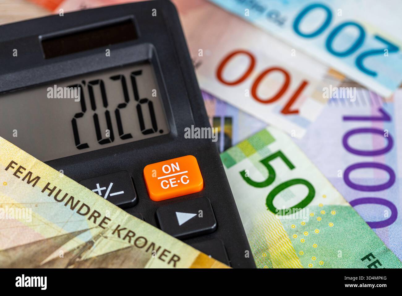 Norway 2026 year. Financial business concept. Money and calculator with ... - Norwegian Price Option Analysis
