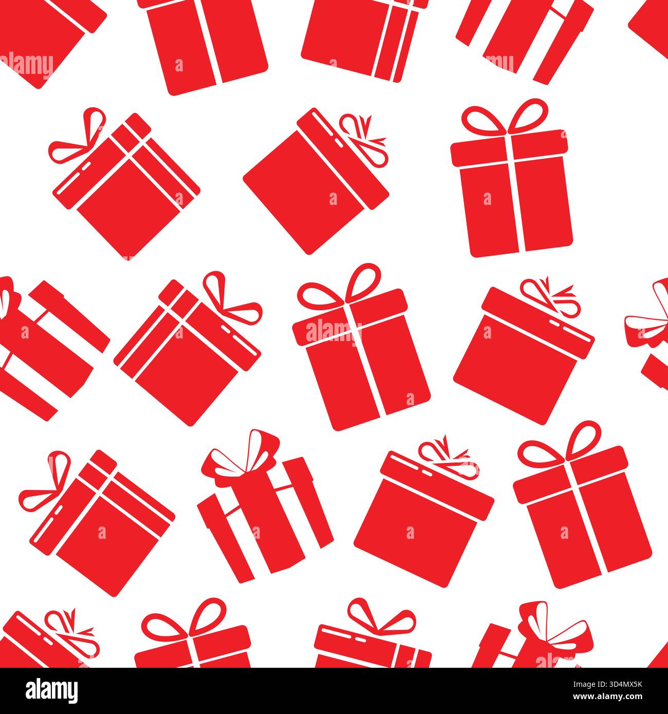 Seamless red gift boxes pattern, abstract background Stock Vector