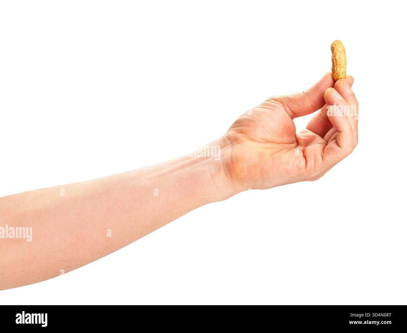 peanuts in hand path isolated on white Stock Photo