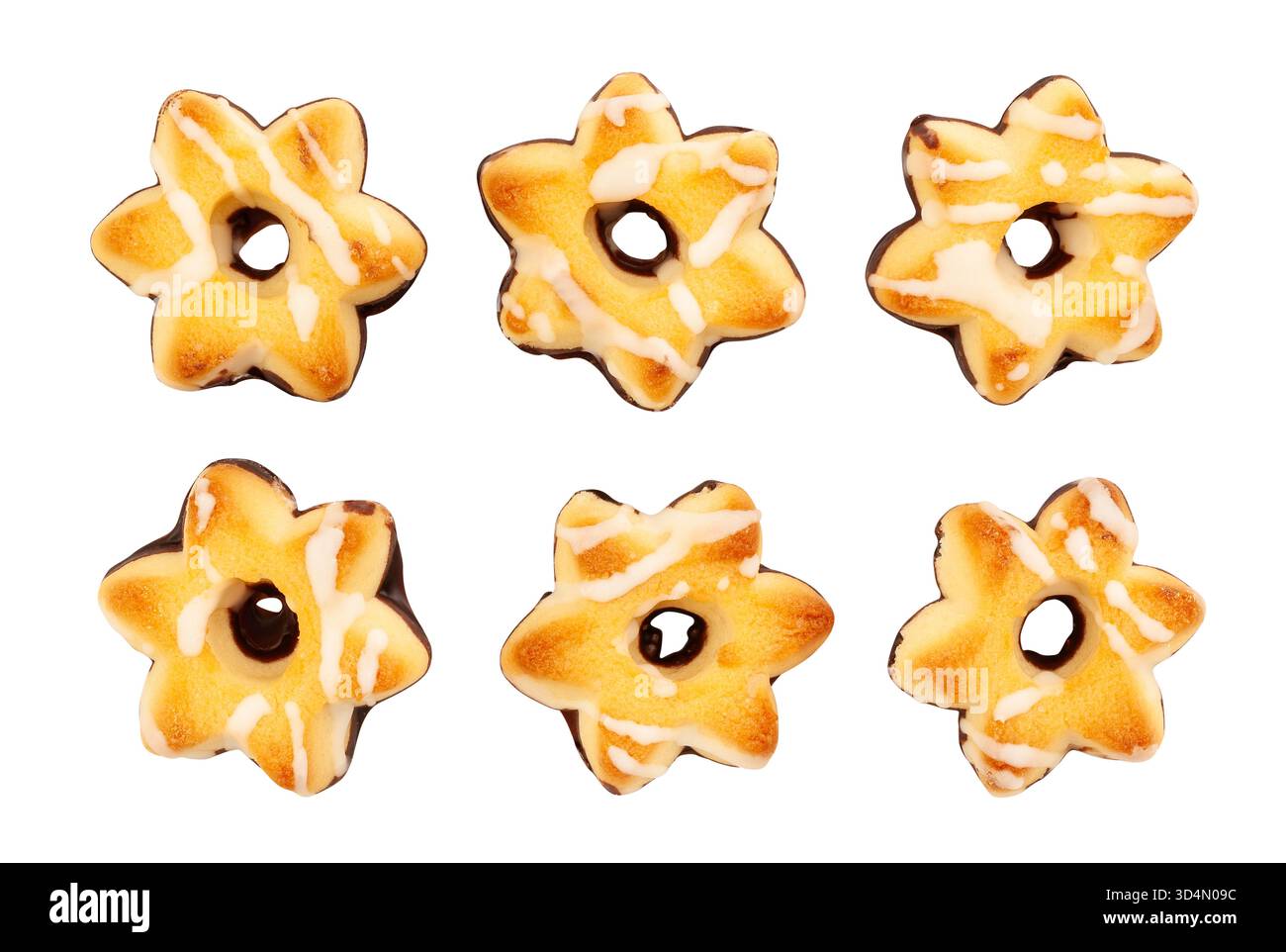 cookies star shape path isolated on white Stock Photo