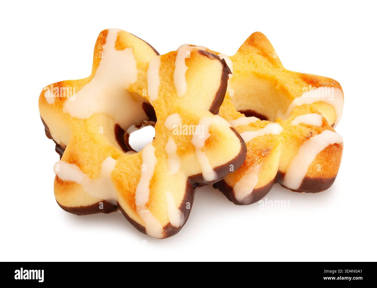 cookies star shape path isolated on white Stock Photo