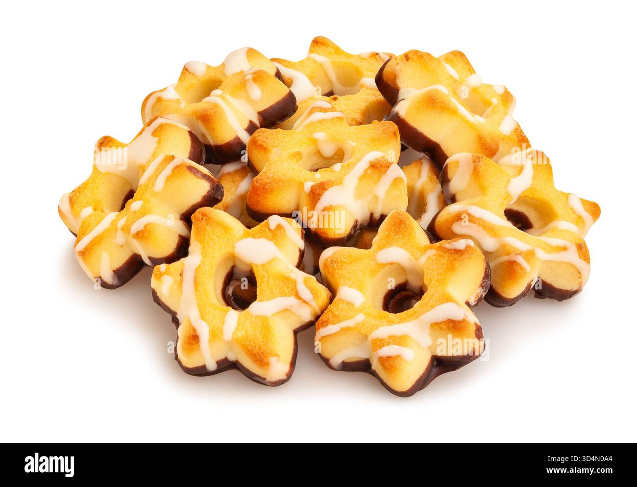 cookies star shape path isolated on white Stock Photo