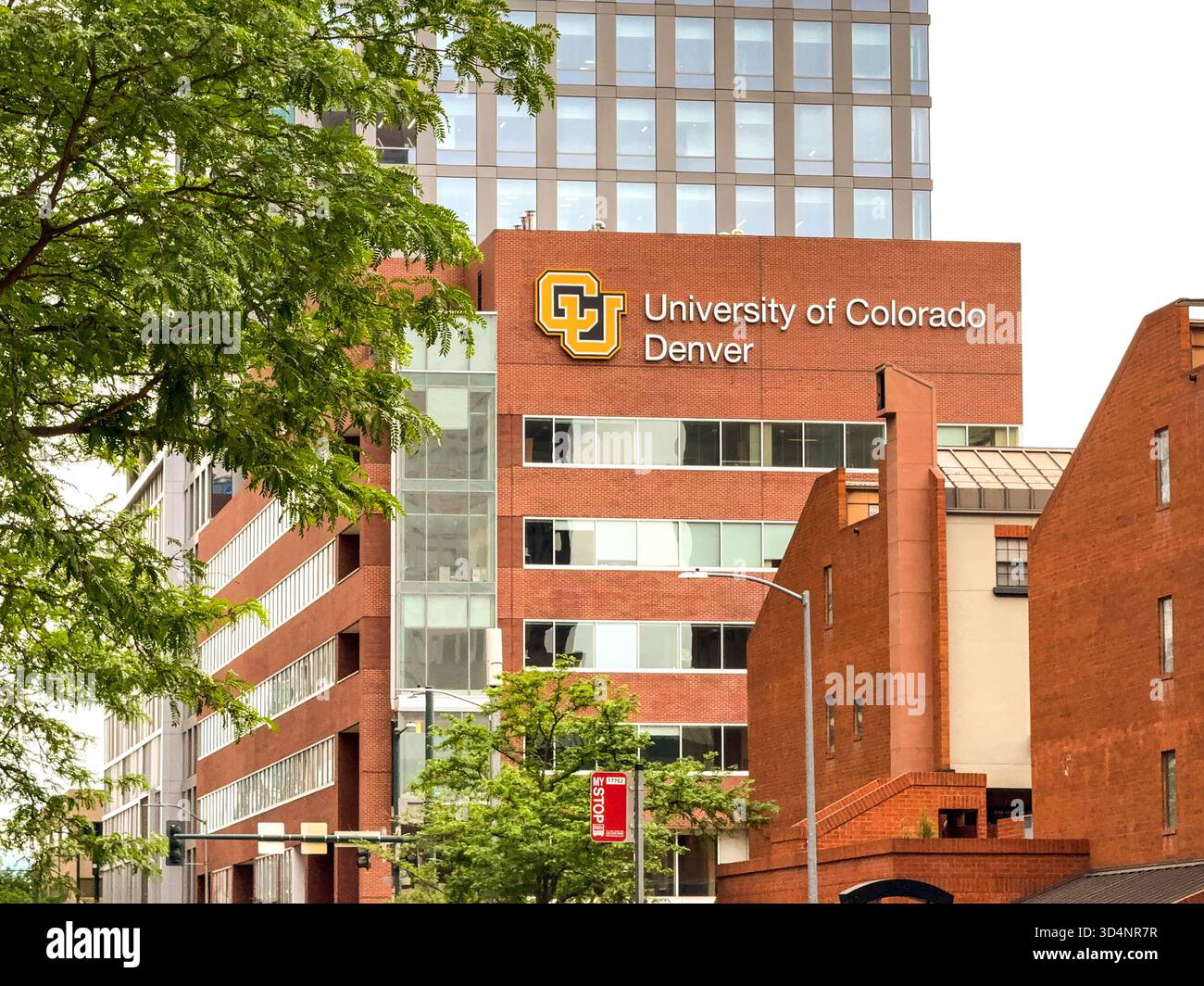 Denver, Colorado, USA - 2 June 2025: Exterior view of the University of Colorado building in downtown Denver - Smartphone Captured Stock Image