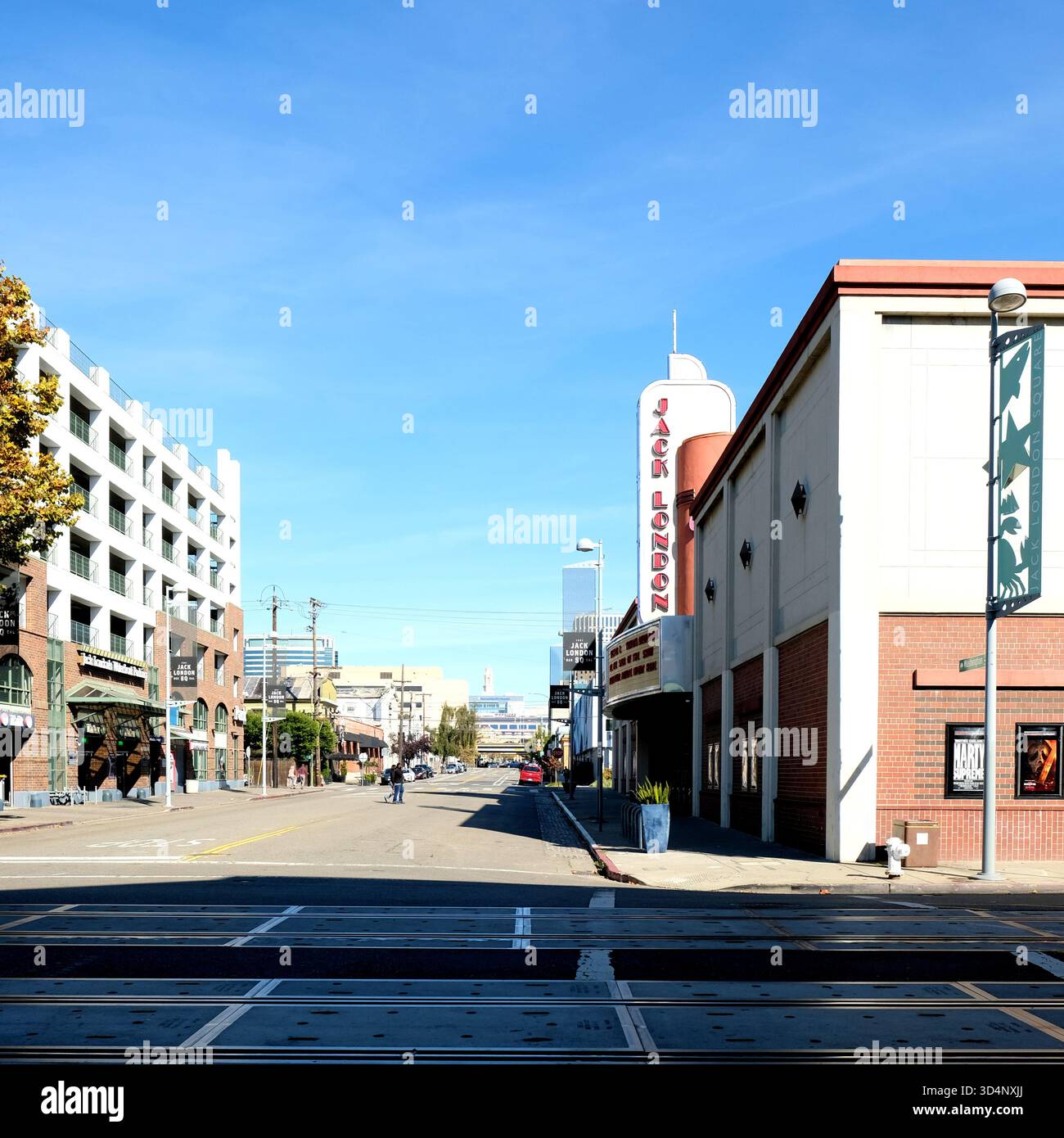 The Regal Jack London Cinema located on the corner of Washington Street and Embarcadero at Jack London Square in Oakland, California; movie theater. Stock Photo