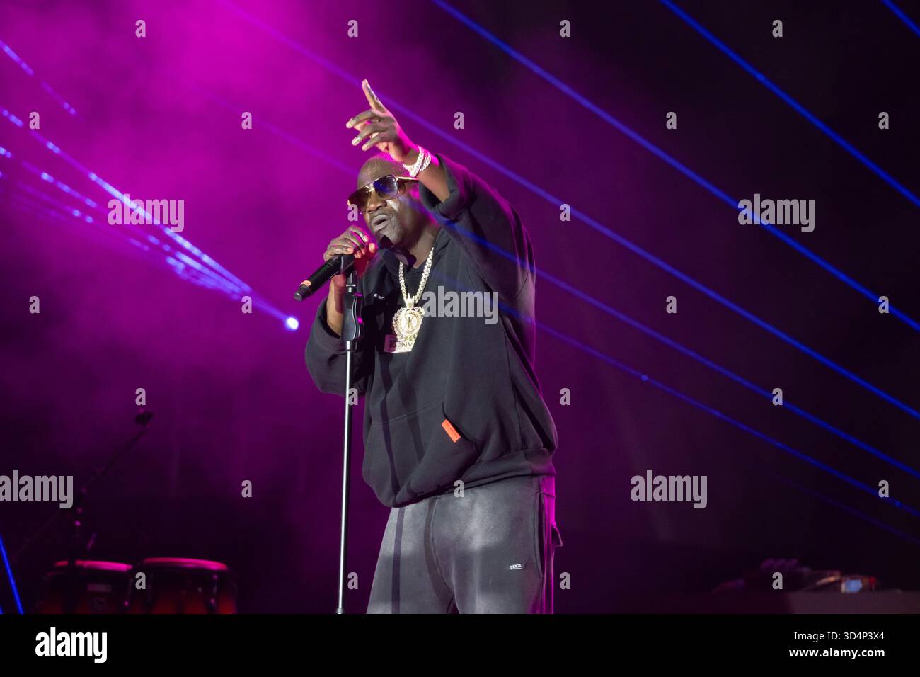 NEW DELHI, INDIA - NOVEMBER 9: American singer and rapper Akon performs ...