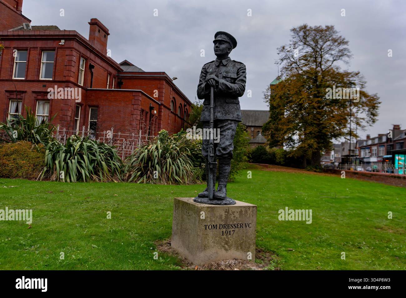 The statue of Private Tom Dresser who was awarded the Victoria Cross during World War I, in Middlesbrough, UK Stock Photo