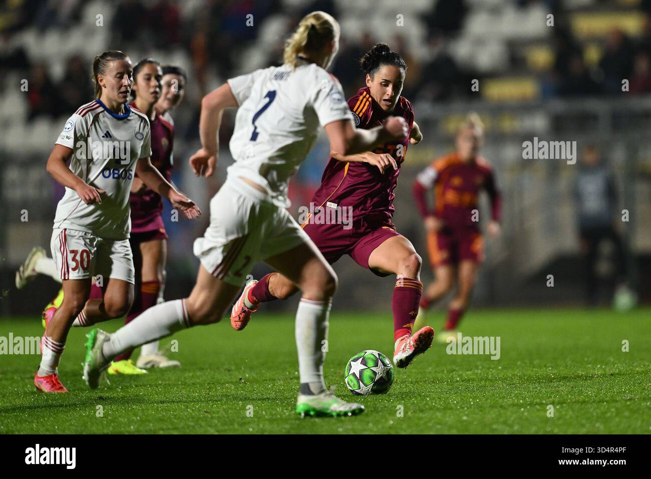 Evelyne Viens of A.S. Roma Femminile is in action during the Women's ...