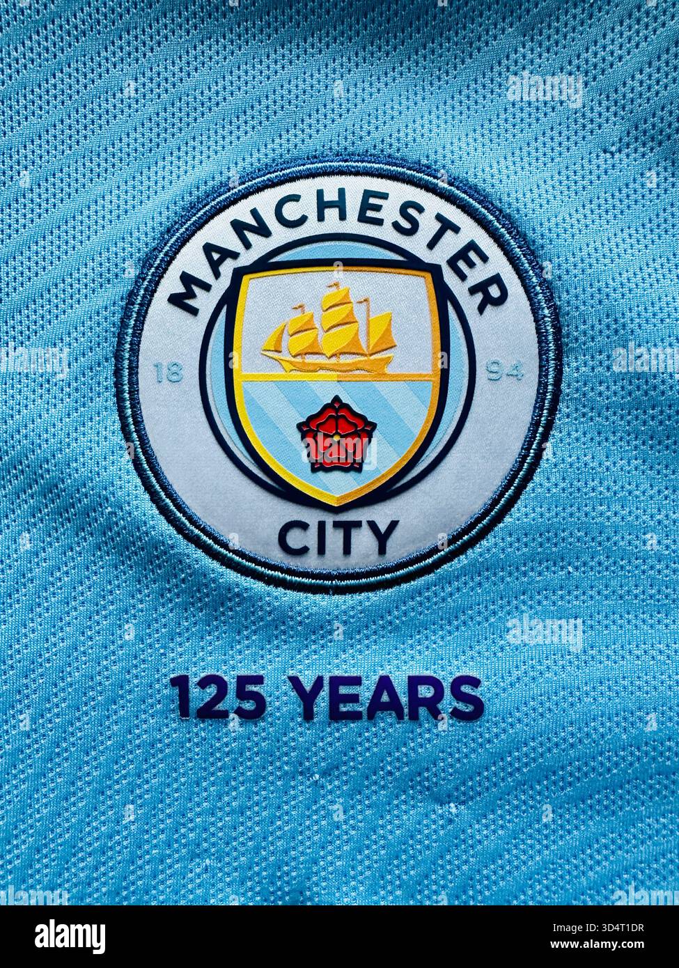 Manchester City Football Shirt - Smartphone Captured Stock Image